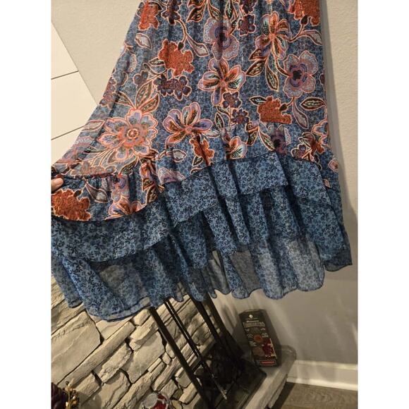 Misa Los Angeles Ilona Women's Floral Ruffled High-Low Maxi Skirt Black S - Picture 4 of 11